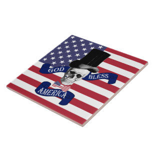 Azulejo De Cerâmica Bandeira Americana Patriótica