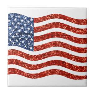 Azulejo De Cerâmica bandeira americana sequin