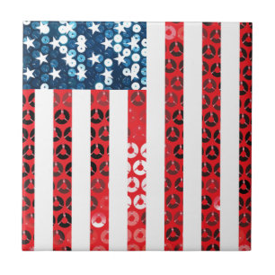 Azulejo De Cerâmica bandeira americana vertical