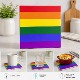Azulejo De Cerâmica Bandeira Arco-íris do Orgulho LGBT