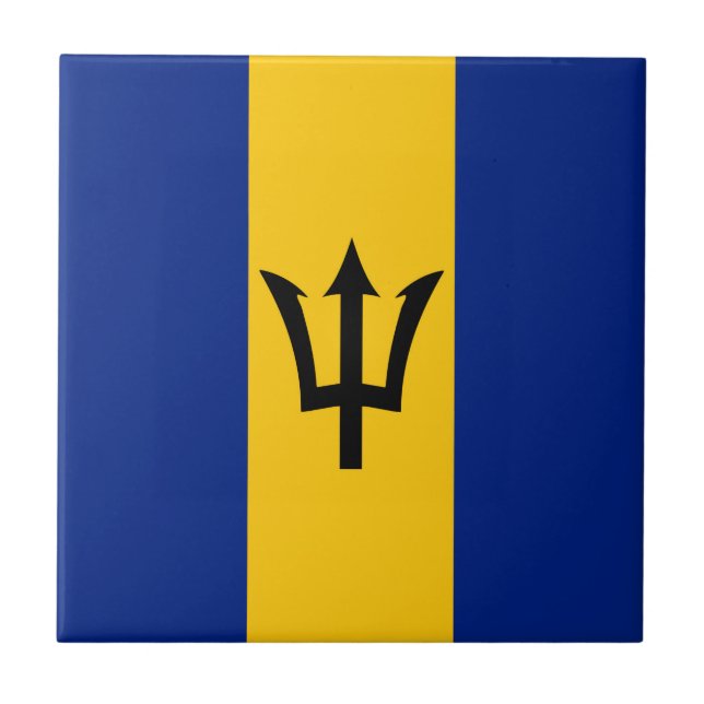 Azulejo De Cerâmica Bandeira Barbados (Frente)