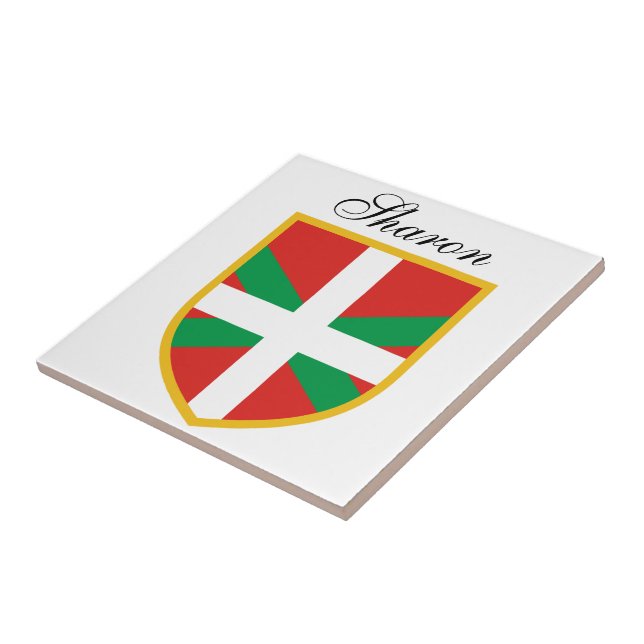 Azulejo De Cerâmica Bandeira Basque (Lateral)