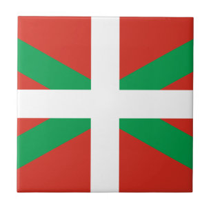 AZULEJO DE CERÂMICA  BANDEIRA BASQUE VASCA DE IKURRIÑA DRAPEAU EUSKADI