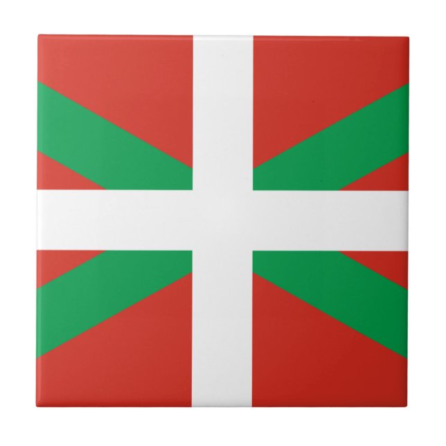 AZULEJO DE CERÂMICA  BANDEIRA BASQUE VASCA DE IKURRIÑA DRAPEAU EUSKADI (Frente)