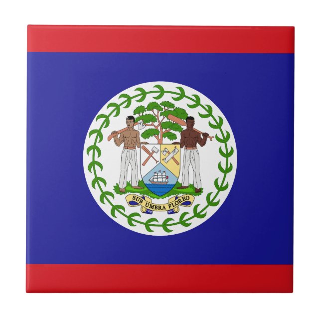 Azulejo De Cerâmica Bandeira Belizenha (Frente)