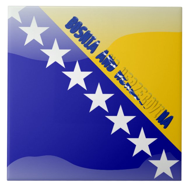 Azulejo De Cerâmica bandeira bósnio (Frente)