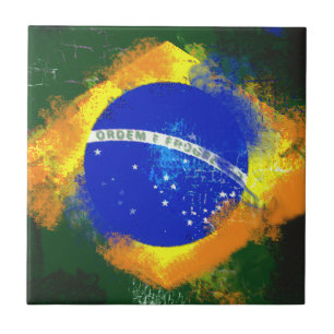 Azulejo De Cerâmica Bandeira brasileira BR Brasil
