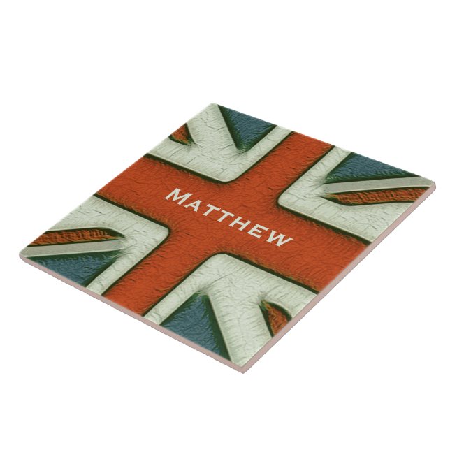 Azulejo De Cerâmica Bandeira britânica personalizada (Lateral)