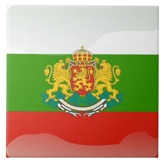 Azulejo De Cerâmica Bandeira búlgara (Frente)