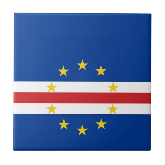 Azulejo De Cerâmica Bandeira Cabo Verde (Frente)