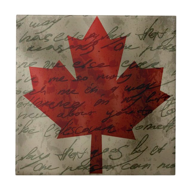 Azulejo De Cerâmica bandeira canadiana (Frente)