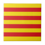 Azulejo De Cerâmica Bandeira Catalã<br><div class="desc">Este item apresenta as faixas icônicas vermelha e amarela da bandeira catalã. A Catalunha (Catalunha) é uma comunidade autônoma no canto nordeste da Espanha,  que possui um forte movimento nacionalista em busca da independência da região. A maior cidade da Catalunha é Barcelona,  situada na costa do Mar Mediterrâneo.</div>