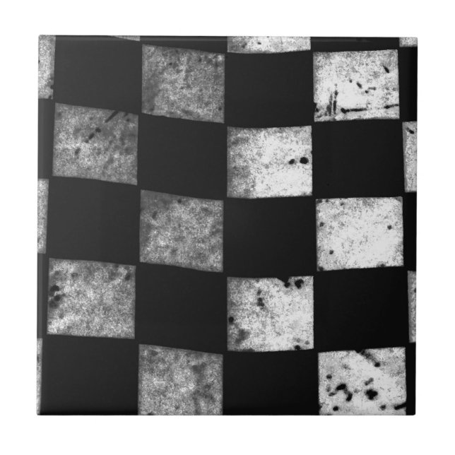 Azulejo De Cerâmica Bandeira Checkered (Frente)