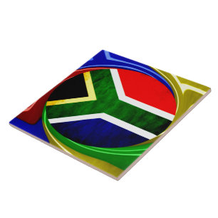 Azulejo De Cerâmica Bandeira da África do Sul: Motivo Dinâmico de Rede