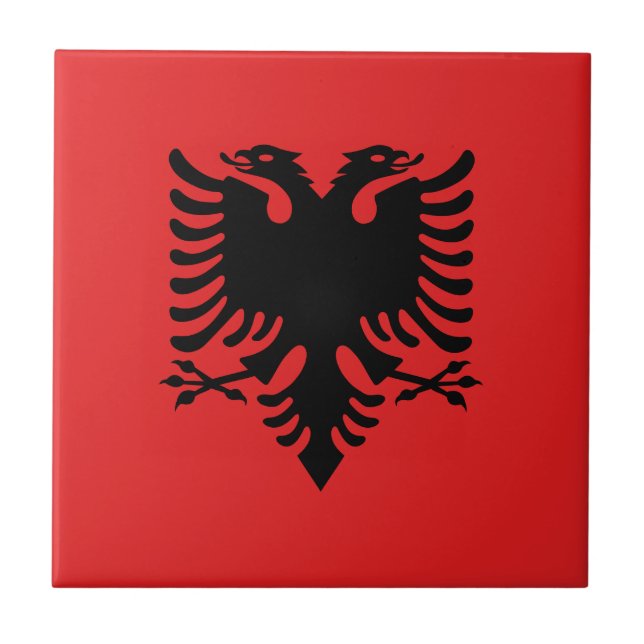 Azulejo De Cerâmica Bandeira da Albânia (Frente)