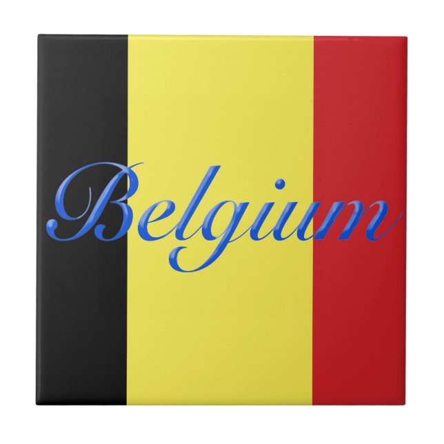 Azulejo De Cerâmica Bandeira da Bélgica (Frente)