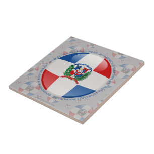 Azulejo De Cerâmica Bandeira da bolha da República Dominicana