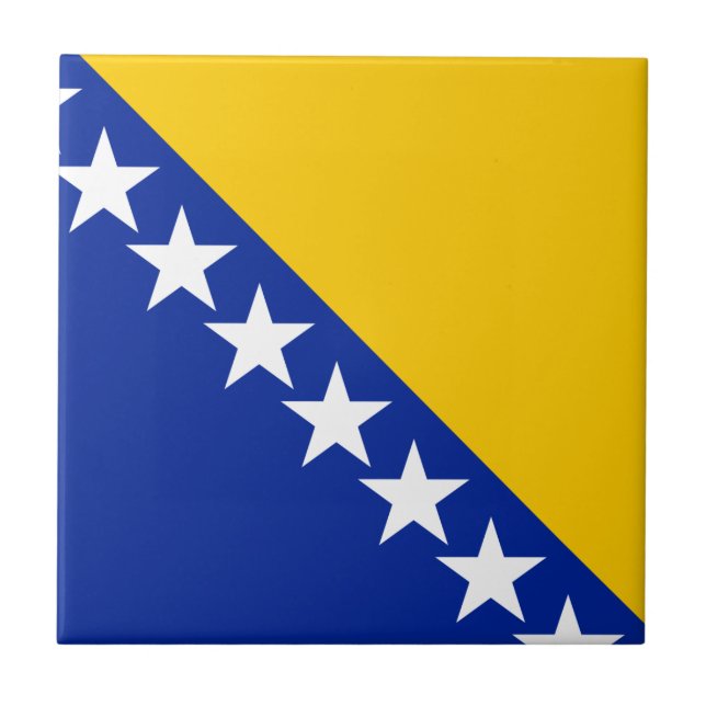 Azulejo De Cerâmica Bandeira da Bósnia e Herzegovina (Frente)