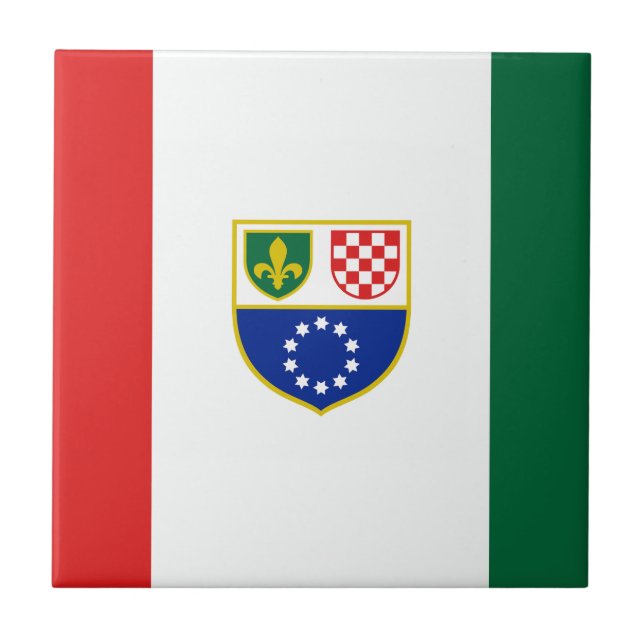 Azulejo De Cerâmica Bandeira da Bósnia-Herzegovina (Frente)