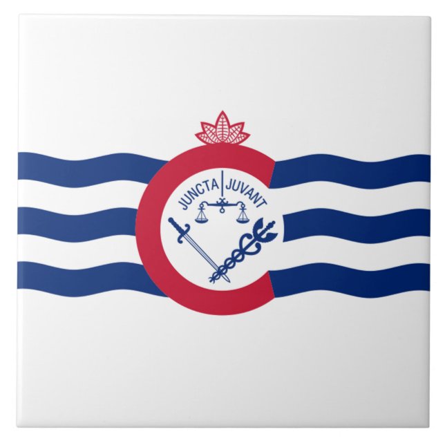 Azulejo De Cerâmica Bandeira da cidade de Cincinnati (Frente)