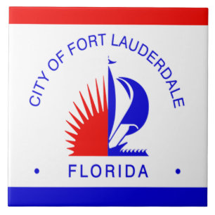 Azulejo De Cerâmica Bandeira da cidade de Fort Lauderdale