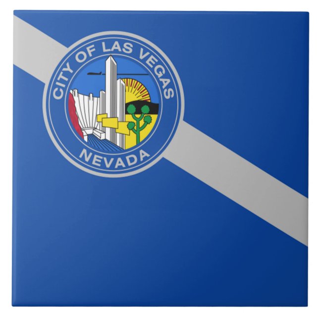 Azulejo De Cerâmica bandeira da cidade de Las Vegas (Frente)