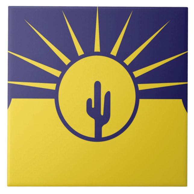 Azulejo De Cerâmica Bandeira da cidade de Mesa (Frente)