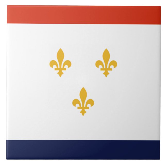 Azulejo De Cerâmica Bandeira da cidade de Nova Orleans (Frente)