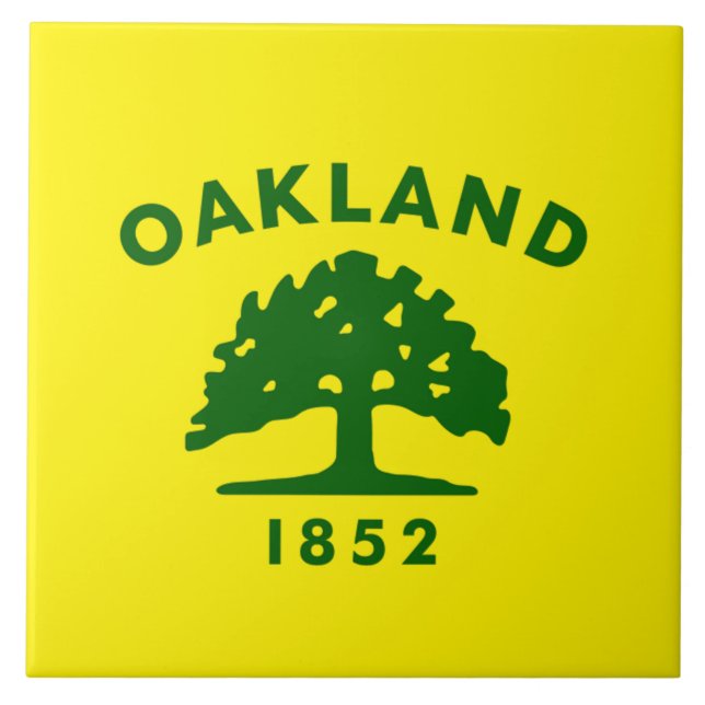 Azulejo De Cerâmica Bandeira da cidade de Oakland (Frente)