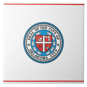 Azulejo De Cerâmica Bandeira da cidade de Oklahoma