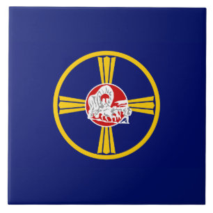 Azulejo De Cerâmica Bandeira da Cidade de Omaha (Nebraska)