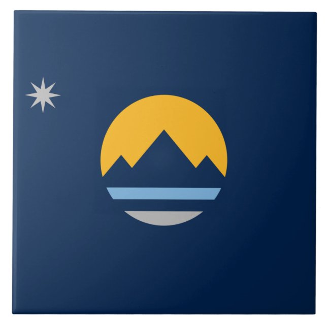 Azulejo De Cerâmica Bandeira da cidade de Reno (Frente)