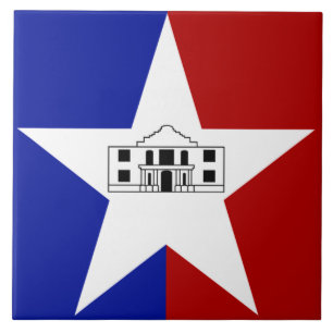 Azulejo De Cerâmica Bandeira da cidade de San Antonio