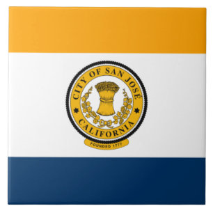 Azulejo De Cerâmica Bandeira da cidade de San José (Califórnia)