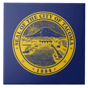 Azulejo De Cerâmica Bandeira da cidade de Tacoma
