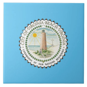 Azulejo De Cerâmica Bandeira da cidade de Virginia Beach