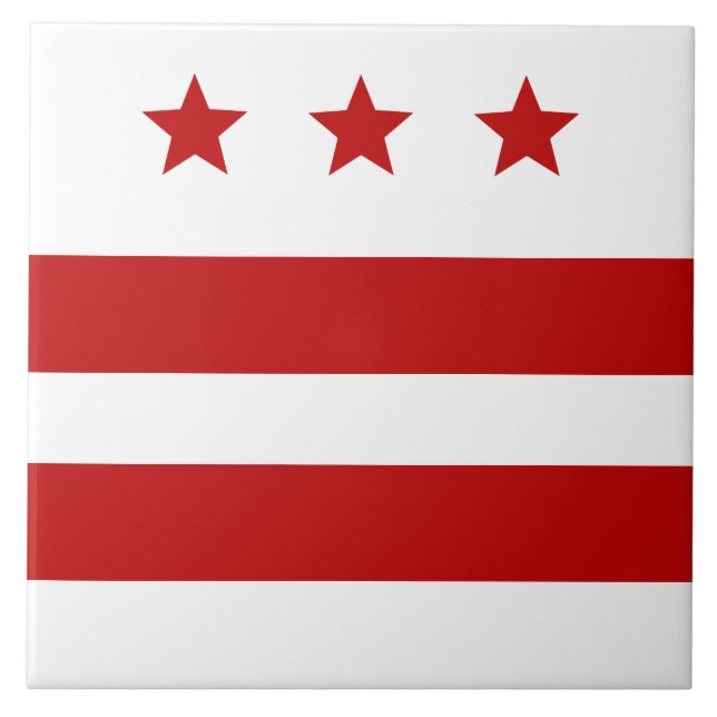 Azulejo De Cerâmica bandeira da cidade de Washington D.C. (Frente)