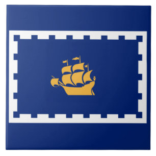 Azulejo De Cerâmica Bandeira da Cidade do Quebec (Québec, Canadá)