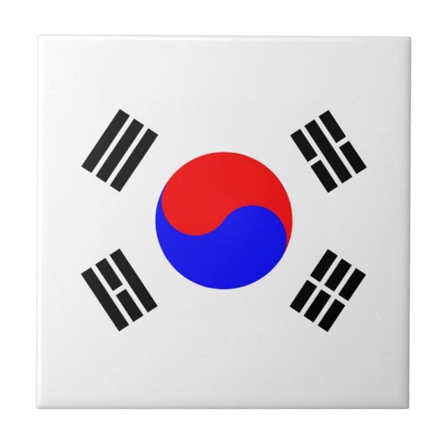 Azulejo De Cerâmica Bandeira da Coreia do Sul (Frente)