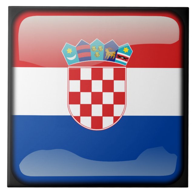 Azulejo De Cerâmica Bandeira da Croácia (Frente)