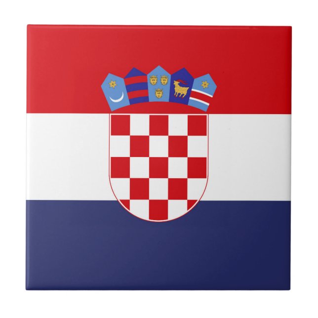 Azulejo De Cerâmica Bandeira da Croácia (Frente)