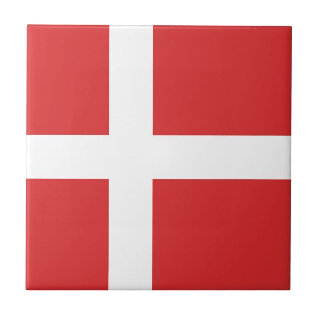 Azulejo De Cerâmica Bandeira da Dinamarca (Frente)
