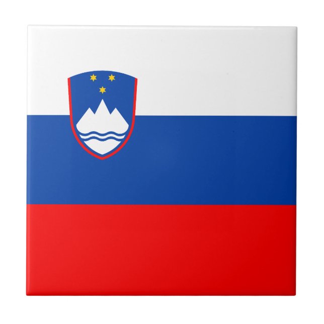 Azulejo De Cerâmica Bandeira da Eslovênia (Frente)