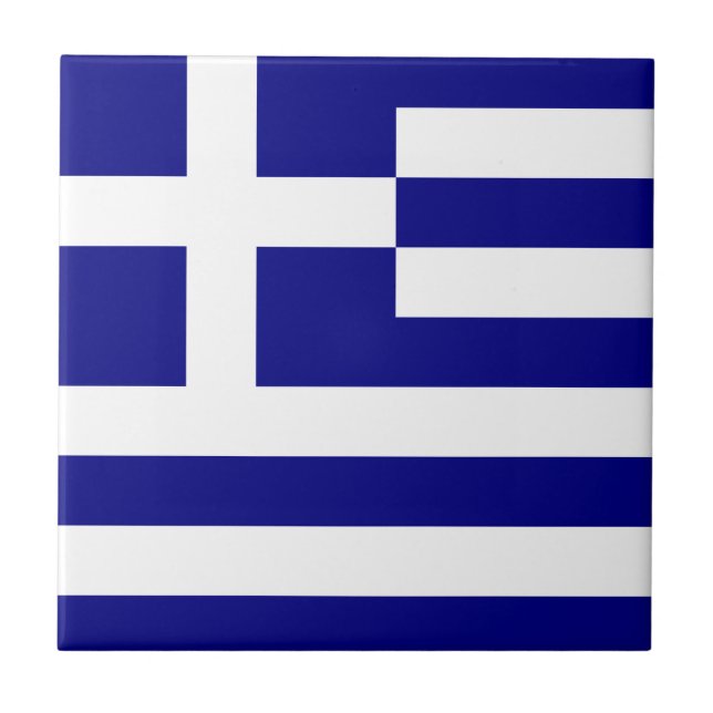 Azulejo De Cerâmica Bandeira da Grécia (Frente)