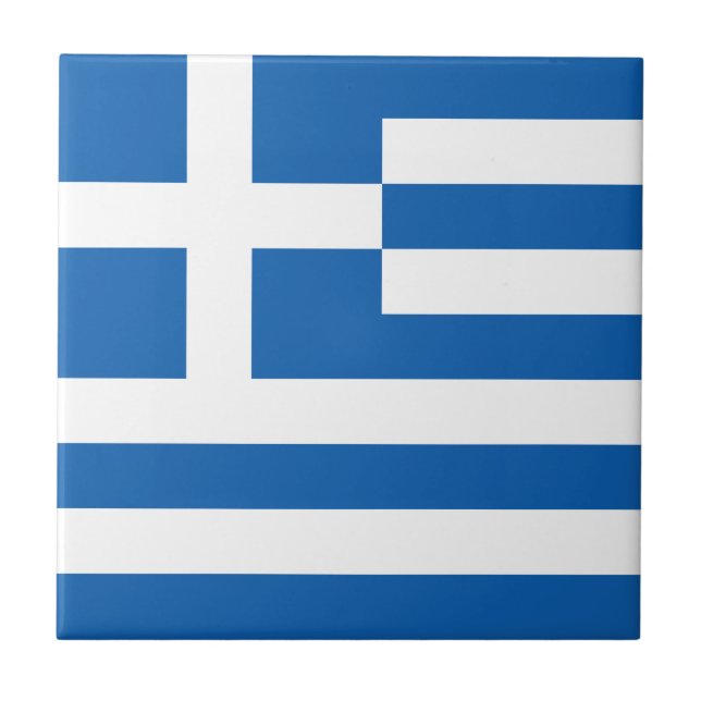 Azulejo De Cerâmica Bandeira da Grécia (Frente)
