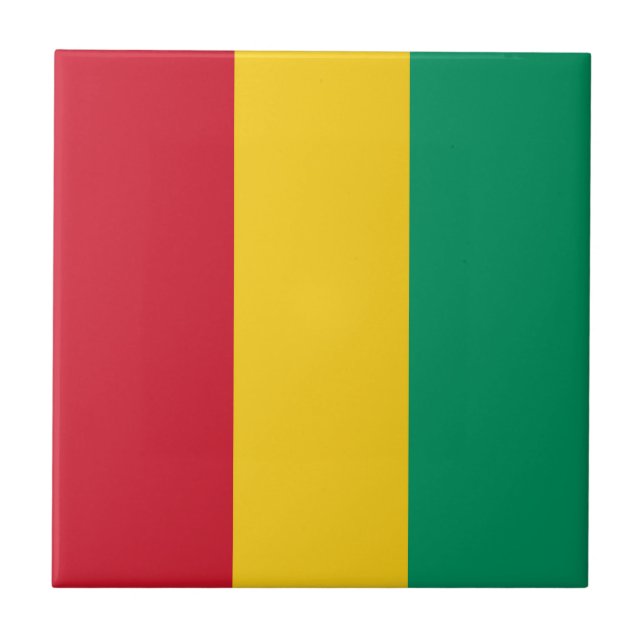Azulejo De Cerâmica bandeira da Guiné (Frente)
