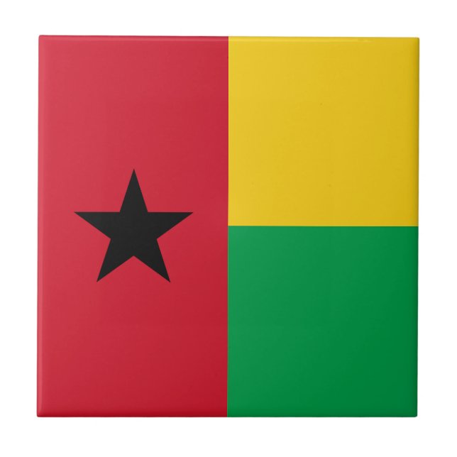 Azulejo De Cerâmica Bandeira da Guiné-Bissau (Frente)