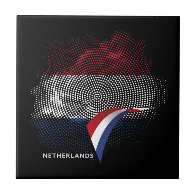 Azulejo De Cerâmica bandeira da Holanda (Frente)