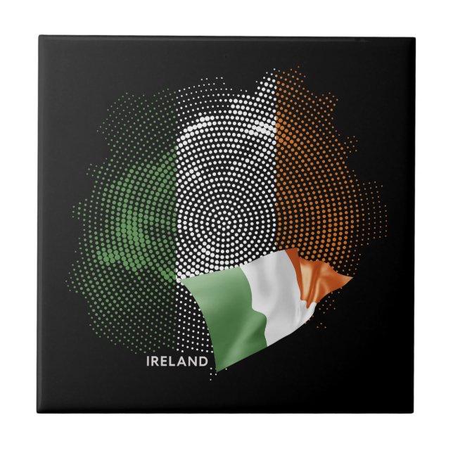 Azulejo De Cerâmica bandeira da Irlanda (Frente)