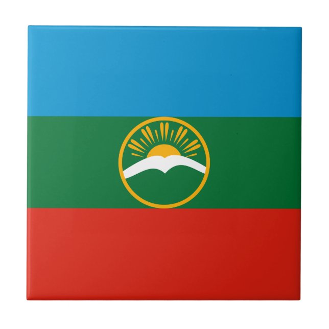 Azulejo De Cerâmica Bandeira da Karachay-Circássia (Frente)